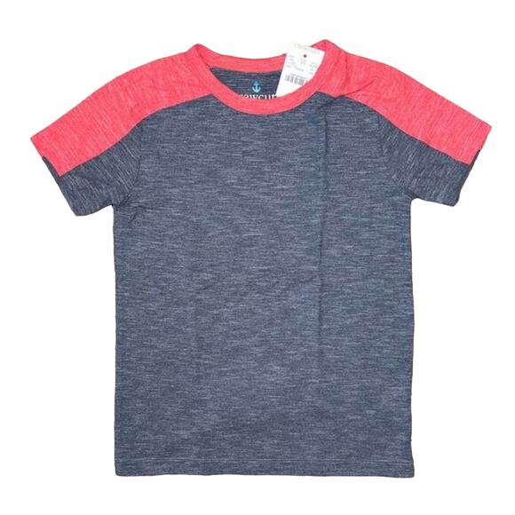 NWT J. Crew Boys' Heathered Navy & Red Active Performance T-Shirt - SIZE 4-5 - Picture 1 of 6